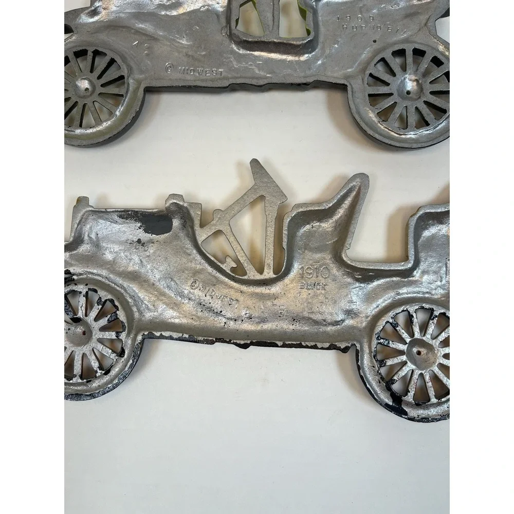 Vintage Midwest Cast Metal Antique Cars Wall Hanging Plaques Complete Set of 3